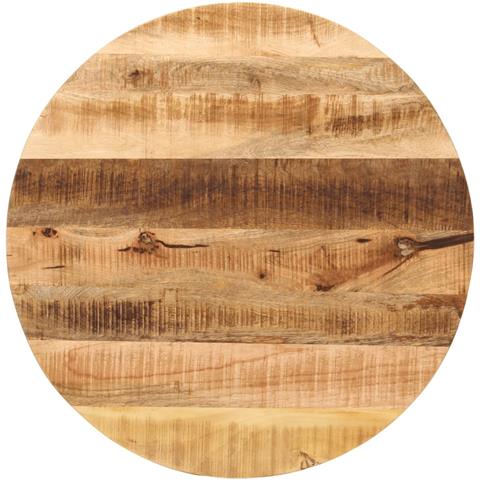 Piano Per Tavolo 70x3,8cm Rotondo Legno Massello Grezzo Mango - Foto 1