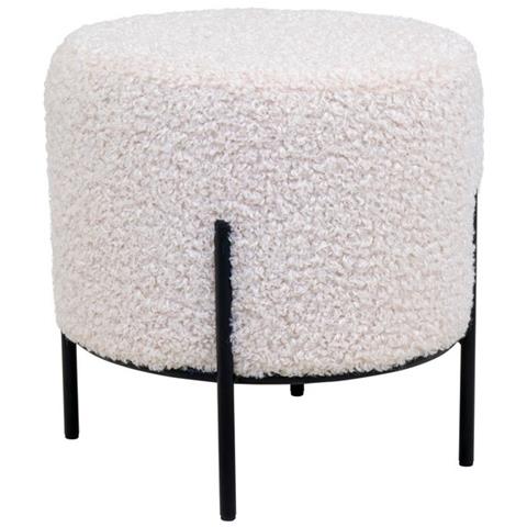 Pouf Alford - Bianco - Poliestere - 35,5x35,5x37 Cm - Foto 1
