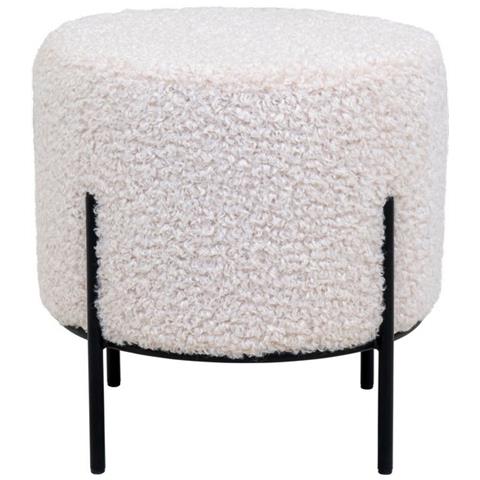 Pouf Alford - Bianco - Poliestere - 35,5x35,5x37 Cm - Foto 2