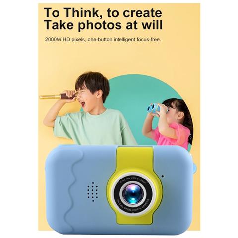 Fl1 Kids Hd 1080p Flip Lens Photo & Video Camera Microsd 2''lcd Color Screen Blue - Foto 8