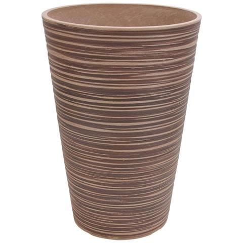 Vaso Tondo Alto Grande Da Giardino In Fibra Di Argilla Ø41x60 Cm Zinnia - Burlywood - Foto 1