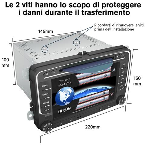 Autoradio 2 Din Per Vw Volkswagen Golf 5 6 Polo Passat Skoda Seat Tiguan 7 Pollici Con Gps Navigatore Car Radio Comandi Al Volante Bt Cd Dvd Sd Usb Rds - Foto 2