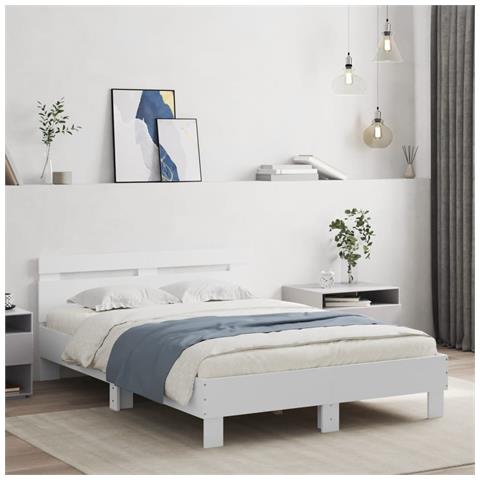 Giroletto Con Testiera E Led Bianco 120x190 Cm - Foto 1