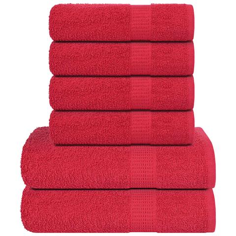 Set Asciugamani 6 Pz Rossi 360 Gsm 100% Cotone - Foto 1
