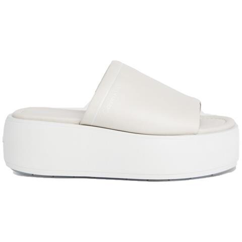 Flatform Slide Ciabatte Pelle Scarpe Donna Beige Eu 41, Hw0hw01943 0f8 - Foto 2
