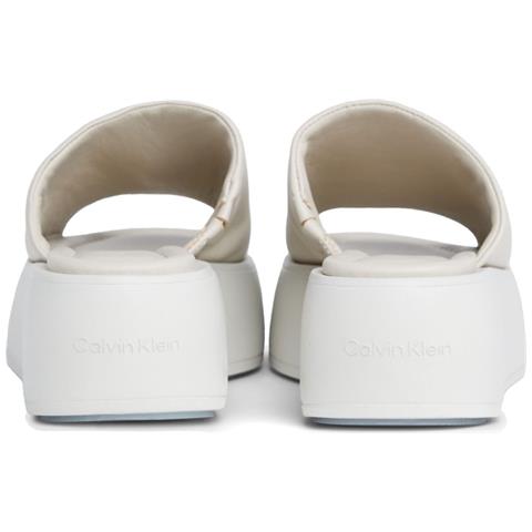Flatform Slide Ciabatte Pelle Scarpe Donna Beige Eu 41, Hw0hw01943 0f8 - Foto 3