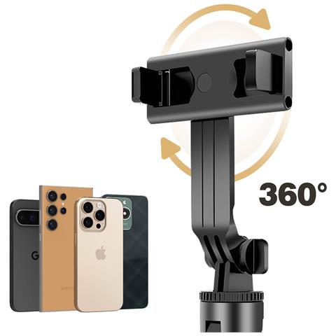 Bastone Selfie Bluetooth + Funzione Treppiede Estendibile 100 Cm Nero, Nero - Foto 2