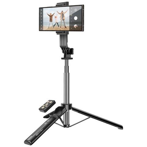 Bastone Selfie Bluetooth + Funzione Treppiede Estendibile 100 Cm Nero, Nero - Foto 1