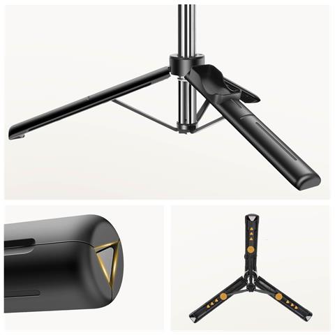 Bastone Selfie Bluetooth + Funzione Treppiede Estendibile 100 Cm Nero, Nero - Foto 5