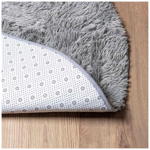 Tappeto Shaggy a Pelo Lungo NAVARRA Grigio Chiaro 240x240 cm - Foto 2