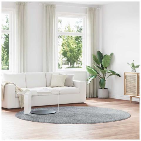 Tappeto Shaggy a Pelo Lungo NAVARRA Grigio Chiaro 240x240 cm - Foto 1