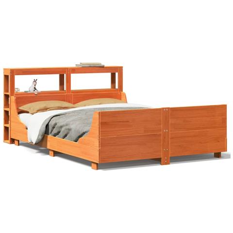 Letto Senza Materasso Marrone Cera 120x200 Cm In Legno Di Pino - Foto 2