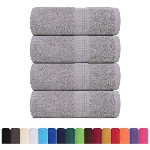 Asciugamani Ospiti 4 Pz Grigio 30x50 Cm 360 G/m 100% Cotone - Foto 2