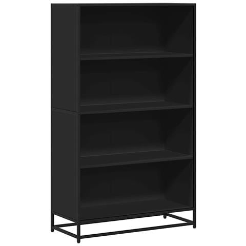 Libreria Nera 80,5x35x139 Cm In Truciolato - Foto 2