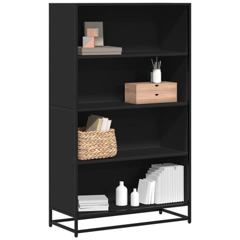 Libreria Nera 80,5x35x139 Cm In Truciolato - Foto 1