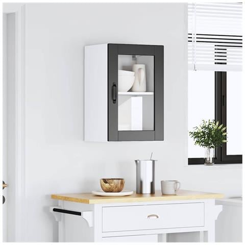 Pensile Da Cucina Con Porta In Vetro Porto Nero - Foto 3