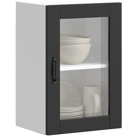 Pensile Da Cucina Con Porta In Vetro Porto Nero - Foto 1