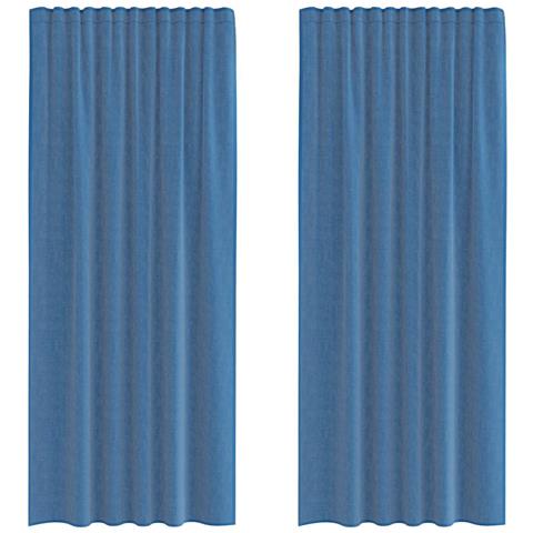 Tende In Voile Con Tasche Per Aste 2 Pz Blu Reale - Foto 1