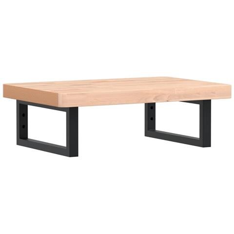 Ripiano A Parete Per Lavabo In Acciaio E Massello Di Faggio - Foto 1