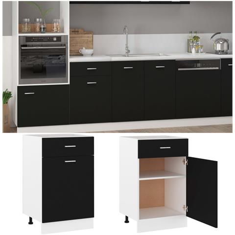 Lusso Casadino - Armadio Con Cassetto “lyon” Nero 50x46x81,5 Cm - Foto 1