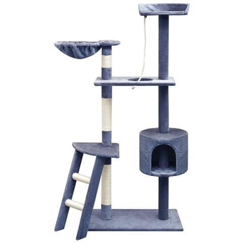 Albero Per Gatti Con Tiragraffi Sisal 150 Cm Blu Scuro - Foto 2