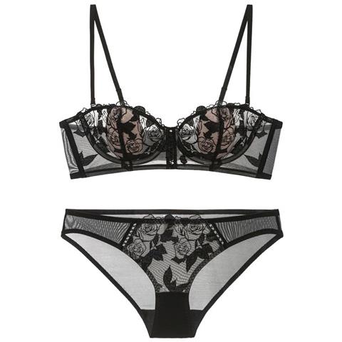 Set Di Bralette In Pizzo Con Spalline Rimovibili Black  13#modello - Foto 1