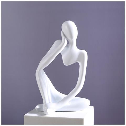 Figurina Del Pensatore Astratto - Decorazione Moderna Per La Casa White - Foto 2