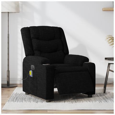 Poltrona Massaggiante Reclinabile Elettrica Nera in Tessuto - Foto 2