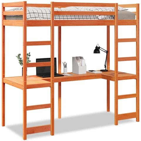 Giroletto Soppalco senza Materasso Marrone Cera 75x190cm Pino - Foto 1