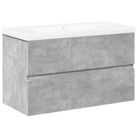 Set Mobili da Bagno 2 pz Grigio Cemento in Legno Multistrato - Foto 1