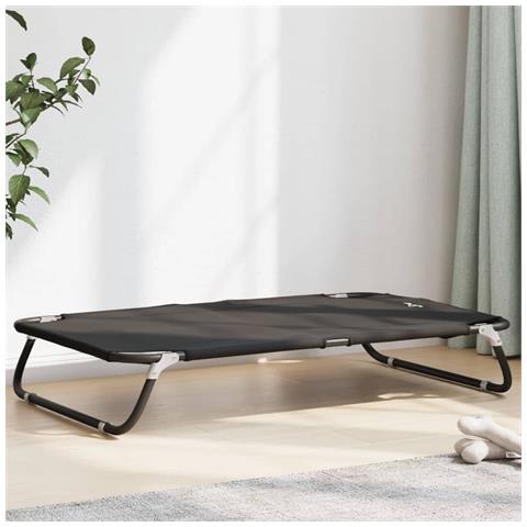 Lettino per Cani Pieghevole Tessuto Oxford Antracite e Acciaio - Foto 2