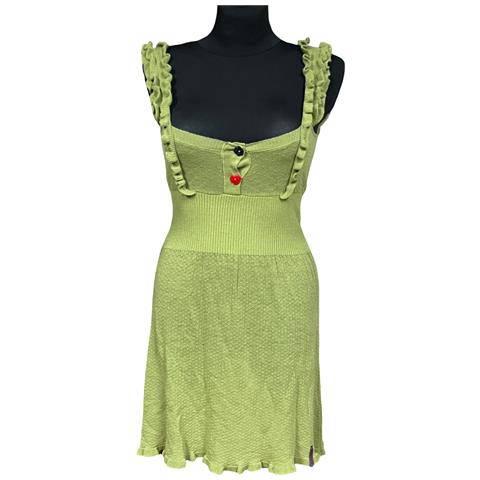 Abito Al Ginocchio Con Bretelle Estivo Comodo Verde S - Foto 1