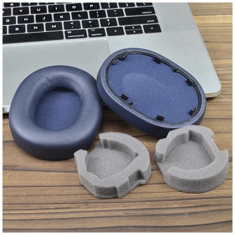 Cuscinetti Di Ricambio Compatibili Con Sony Wh-1000xm5, Cuscinetti In Memory Foam E Morbida Pelle Proteica Blue - Foto 3
