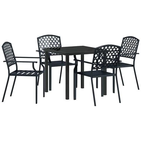 Set da Pranzo per Giardino 5 pcs Antracite Acciaio - Foto 1