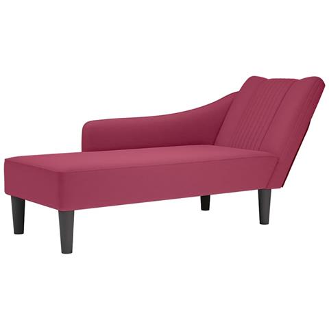 Sdraio con Bracciolo Destro in Velluto Rosso Vino - Foto 1