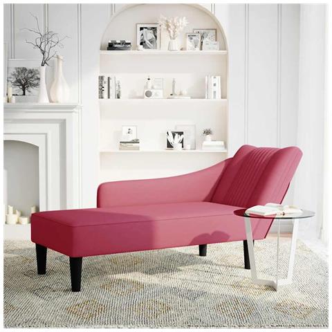 Sdraio con Bracciolo Destro in Velluto Rosso Vino - Foto 2