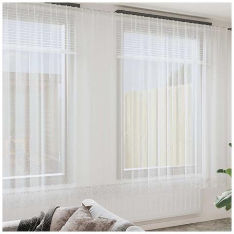 Tende con tende Bianco 500x100cm Poliestere - Foto 2