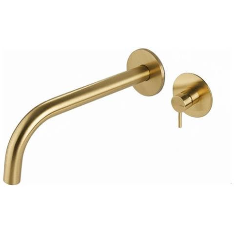 Miscelatore Lavabo A Parete Acciaio Inox Vema Otago V17050 - Oro Spazzolato - Foto 1