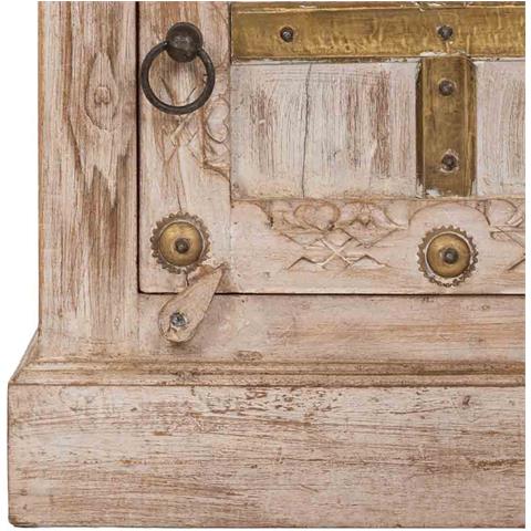 Comodino In Legno Beige Fatto A Mano, 53x45x66h Cm - Foto 8