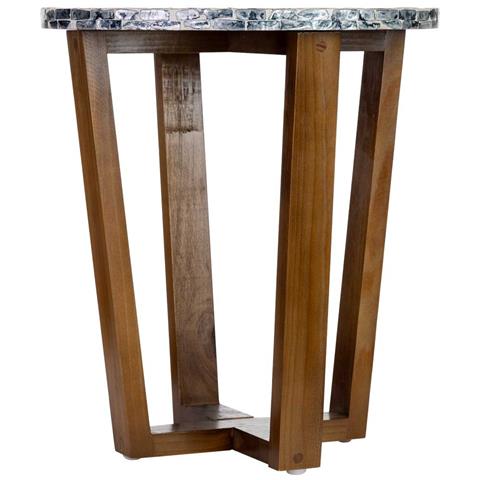 Tavolino Ausiliario In Legno E Madreperla Grigia D36x40h Cm - Foto 2