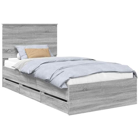 Struttura del letto con cassetto Grigio Sonoma 100 x 200 cm - Foto 1