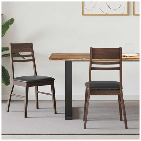 Sedie da pranzo 2 pcs Marrone Chiaro 43 x 54 x 89 cm - Foto 2