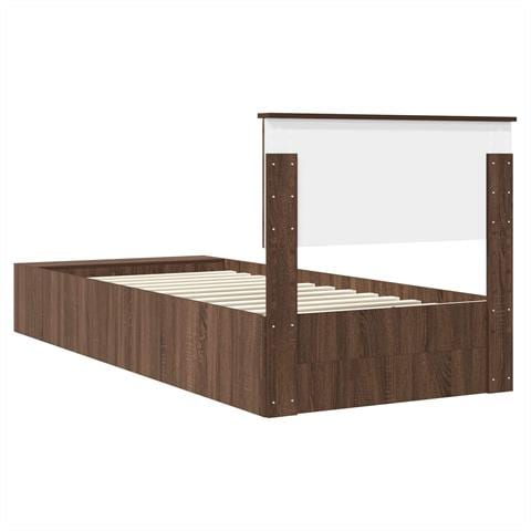 Struttura del letto con lo scaffale Rovere Marrone 75 x 190 cm - Foto 9