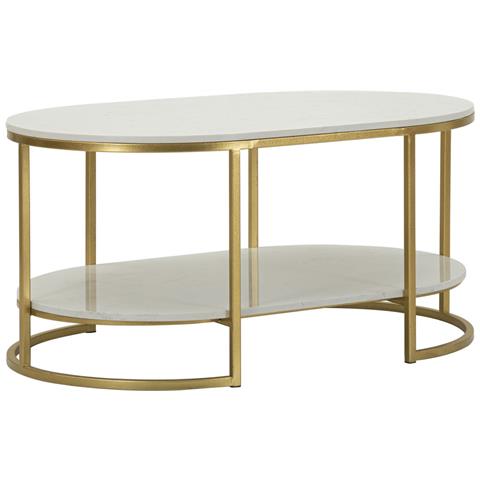 Tavolino Vkh791-oro-metallo-90x60x45 Cm - Foto 1