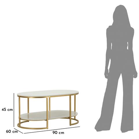 Tavolino Vkh791-oro-metallo-90x60x45 Cm - Foto 8
