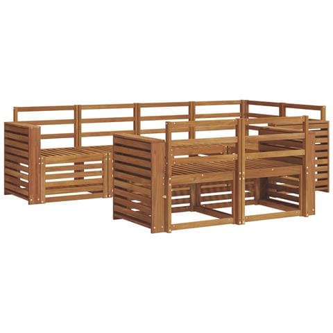 Set divani 7 pcs Naturale Legno di Acacia Massello - Foto 1