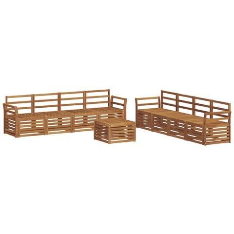 Set divani 9 pcs Naturale Legno di Acacia Massello - Foto 1