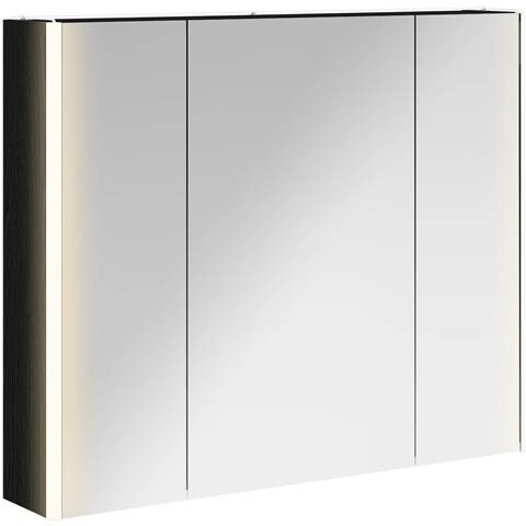 Mobiletto per specchio da bagno Rovere Nero 83,5 x 15,5 x 70 cm - Foto 1
