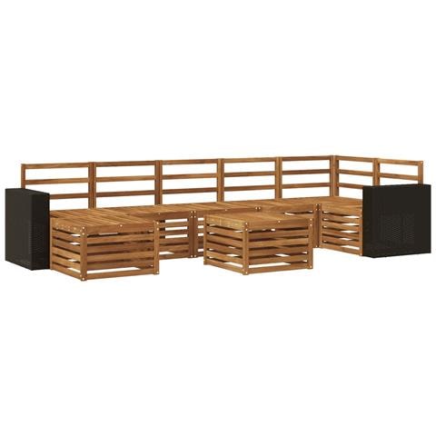 Set di divani da esterno 8 pcs Naturale - Foto 1