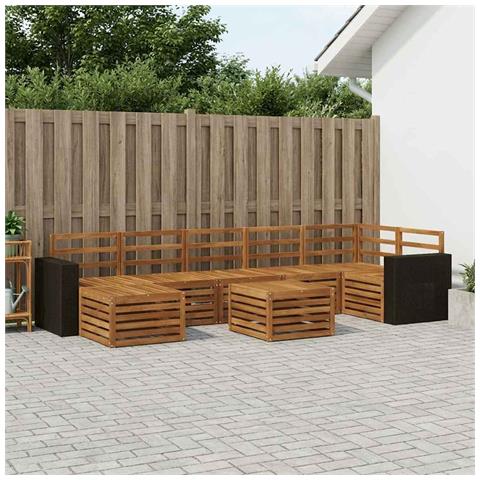 Set di divani da esterno 8 pcs Naturale - Foto 2